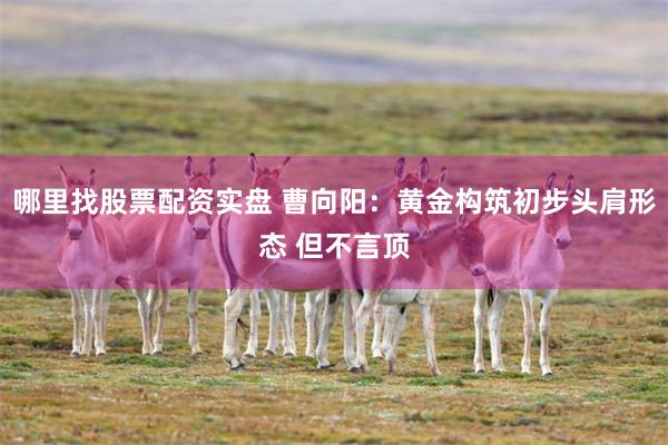 哪里找股票配资实盘 曹向阳：黄金构筑初步头肩形态 但不言顶